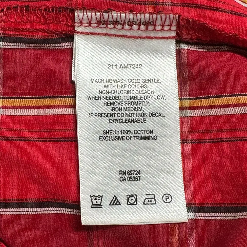 Columbia Shirt Men XL Red Plaid Long Sleeves 100% Cotton Button Up Casual Travel